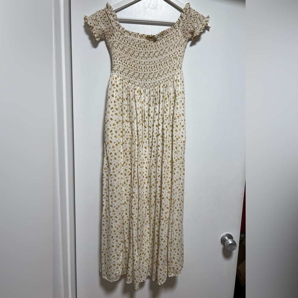 Urban Outfitters Cream Floral Maxi Dress